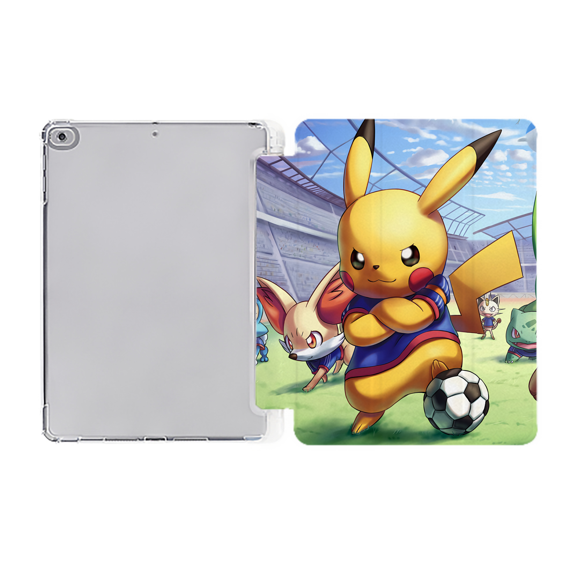 （画像用） ポケットモンスター Pokémon IPad ケース ペン収納付き 三つ折りスタンド PUレザー×シリコン 対応機種9.5/10.5/10.9インチ
